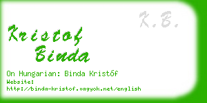 kristof binda business card